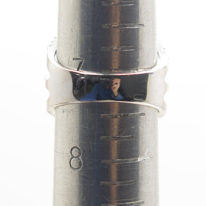 925 Sterling Silver Real Blue & White Topaz 3-Row Spine Ring Size 7.25