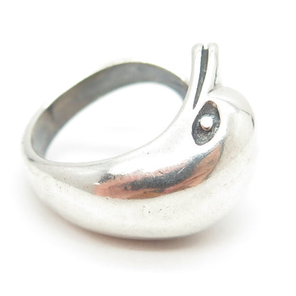925 Sterling Silver Vintage Friendly Dolphin Adjustable Ring Size 8.5