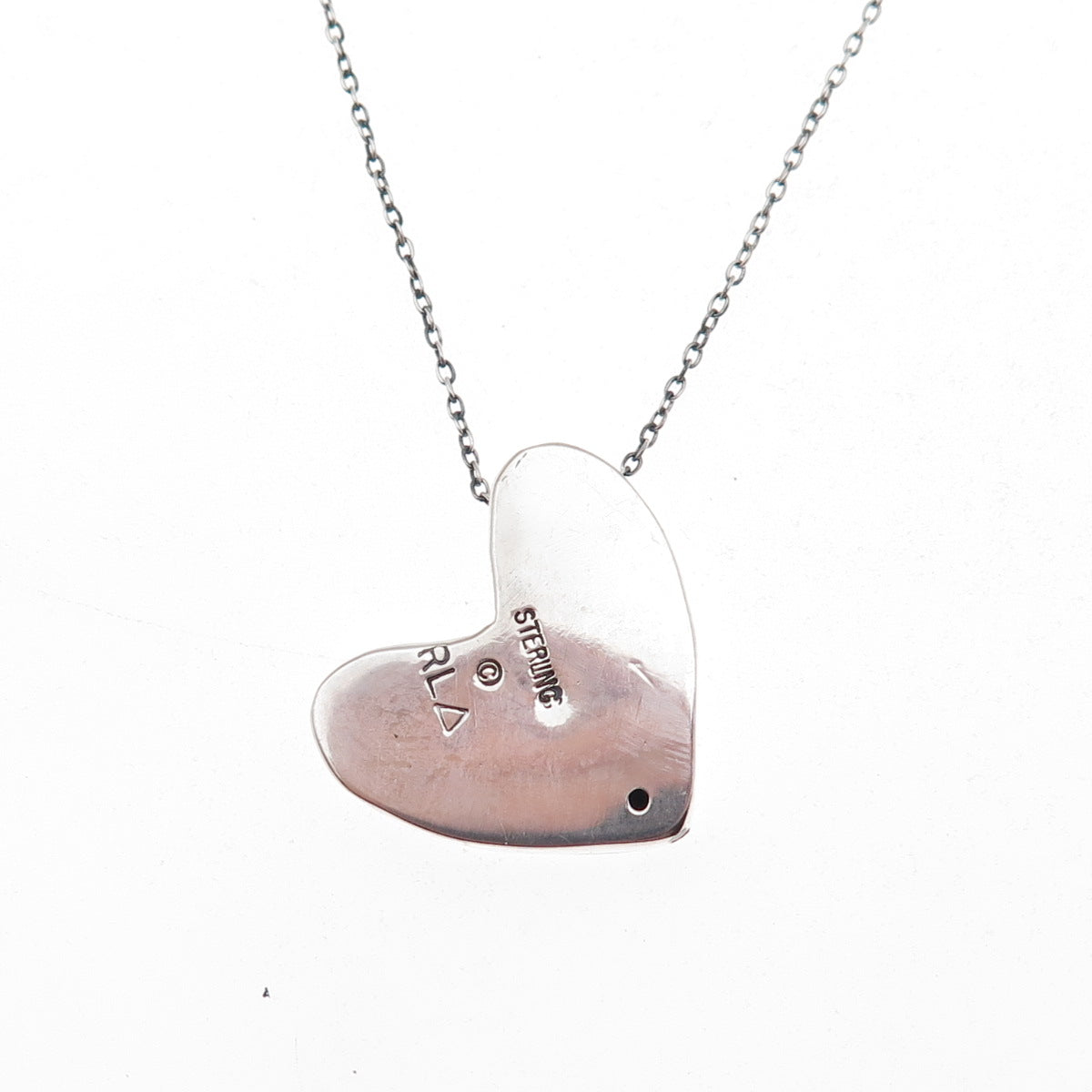Richard Lindsey Sterling Silver & Gold Vintage Heart Cable Chain Necklace 18"