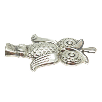 REED & BARTON 925 Sterling Silver Vintage Owl Whistle Pendant