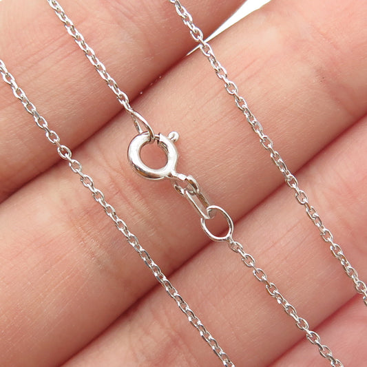 925 Sterling Silver Italy Round-Cut C Z Letter "D" Cable Chain Necklace 16"