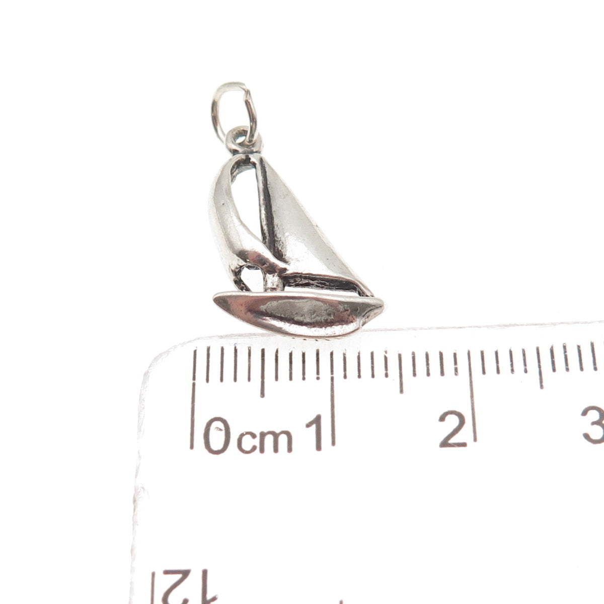 Maisels Indian 925 Sterling Silver Vintage Sailboat Oxidized Mini Charm Pendant