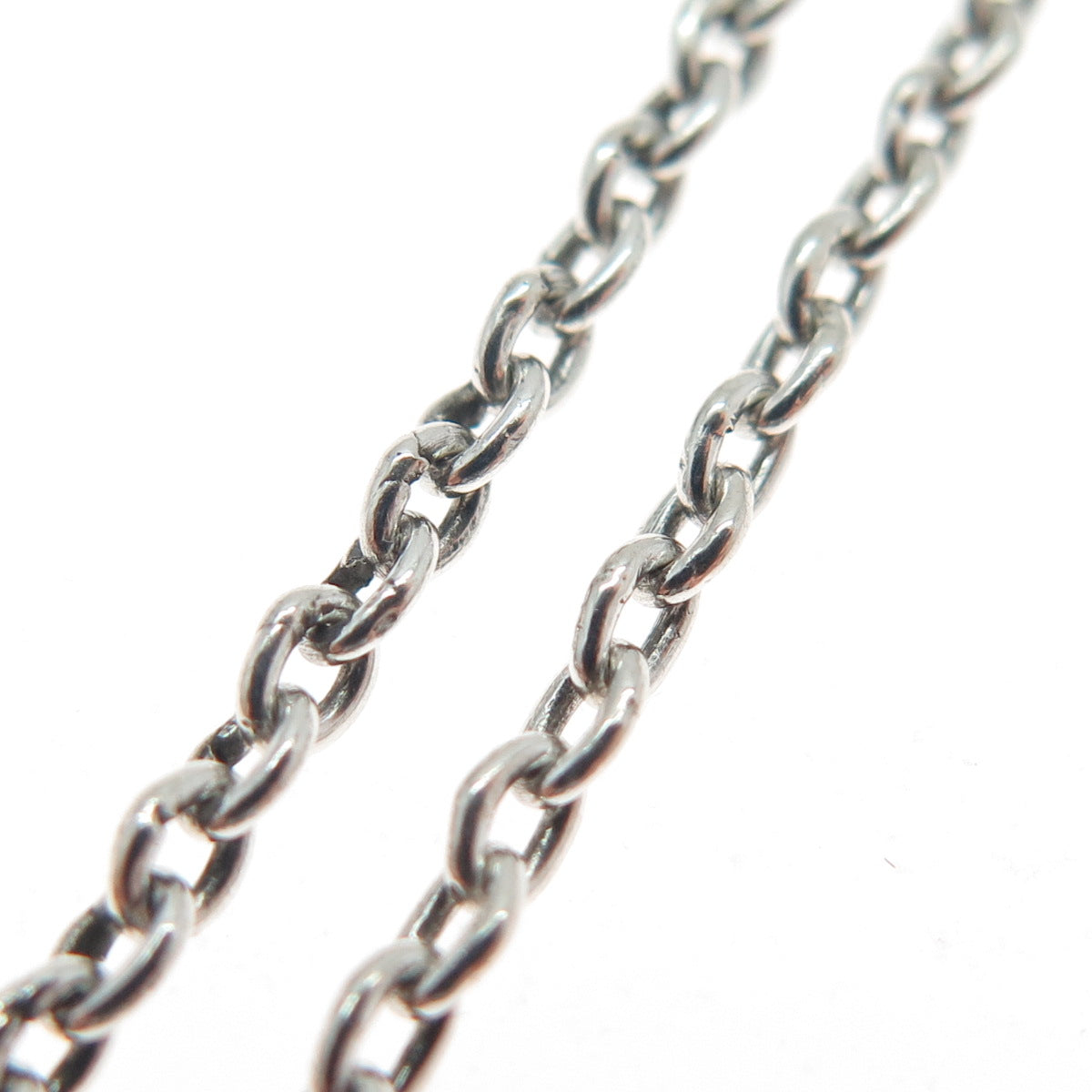 LOIS HILL 925 Sterling Silver Vintage Heart Scroll Cable Chain Necklace 17-18"