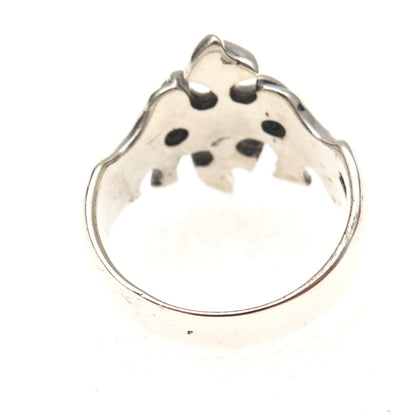 925 Sterling Silver Vintage Flame Cross Oxidized Ring Size 13.25