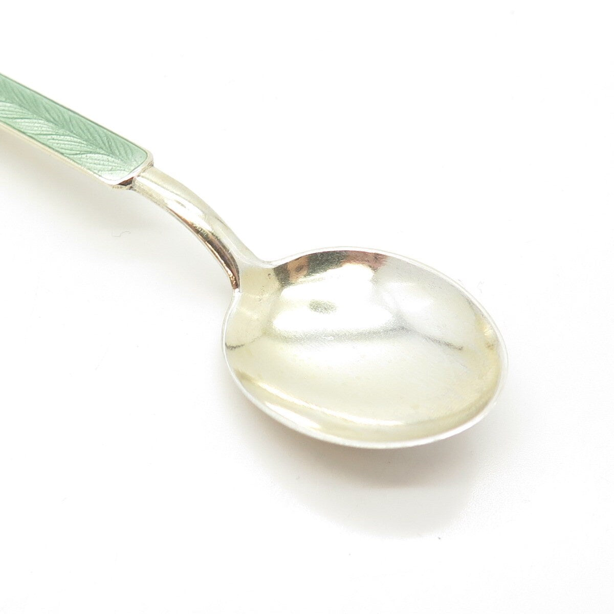 916H Silver Vintage 1950 Koruteollisuus Tillander Finland Guilloche Enamel Spoon