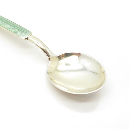 916H Silver Vintage 1950 Koruteollisuus Tillander Finland Guilloche Enamel Spoon