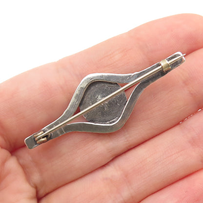 Old Pawn 925 Sterling Silver Vintage Southwestern Turquoise Flower Pin Brooch