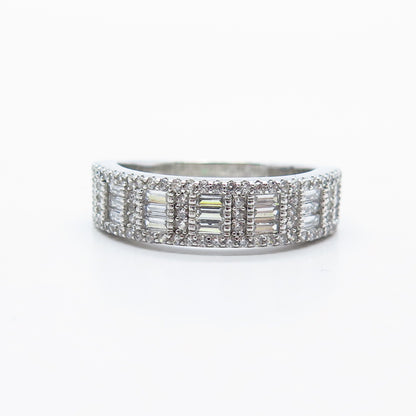 925 Sterling Silver Pave C Z Ring Size 10.25