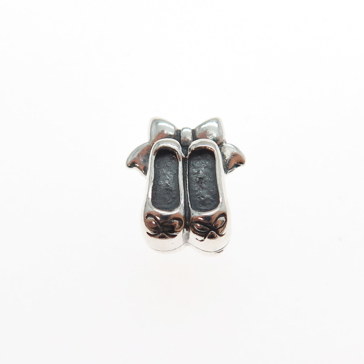 CHAMILIA 925 Sterling Silver Ballet Bow Shoes Slide Bead Charm