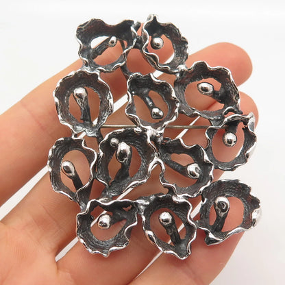 925 Sterling Silver Vintage Modernist Pin Brooch