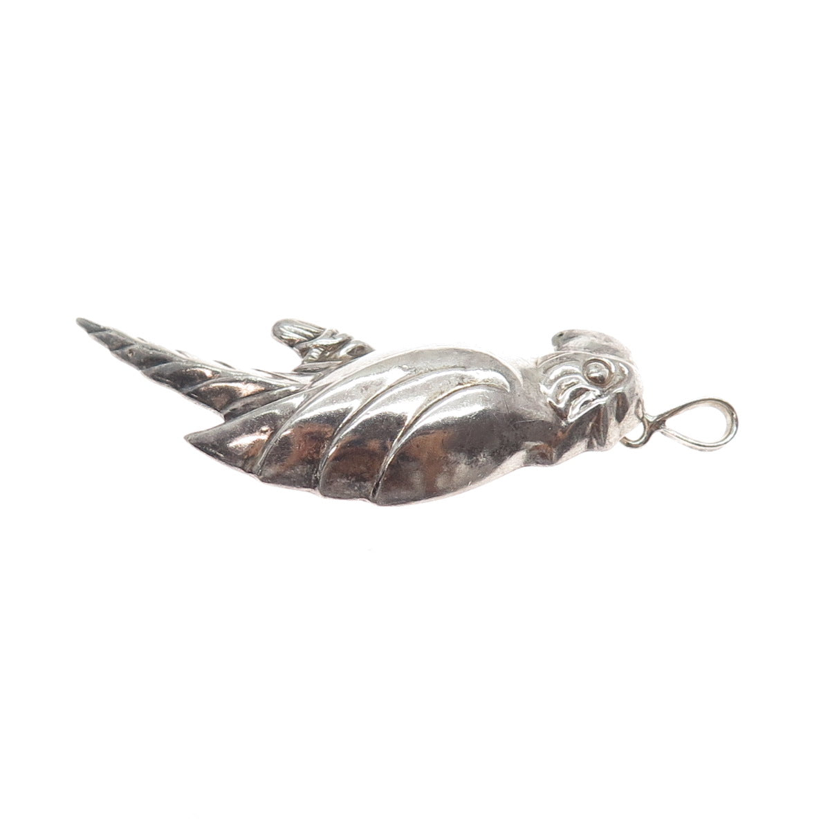 CHAPAL ZENRAY 925 Sterling Silver Vintage Parrot Bird Pin Brooch / Pendant