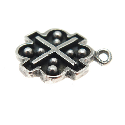 925 Sterling Silver Vintage "X" Cross Oxidized Minimalist Charm Pendant