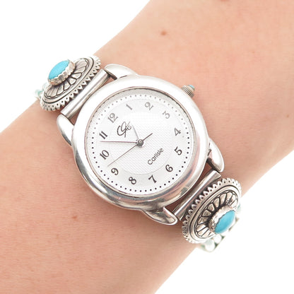 Carolyn Pollack Carlisle Quoc Turquoise Old Pawn Sterling Vintage Watch 7.25"