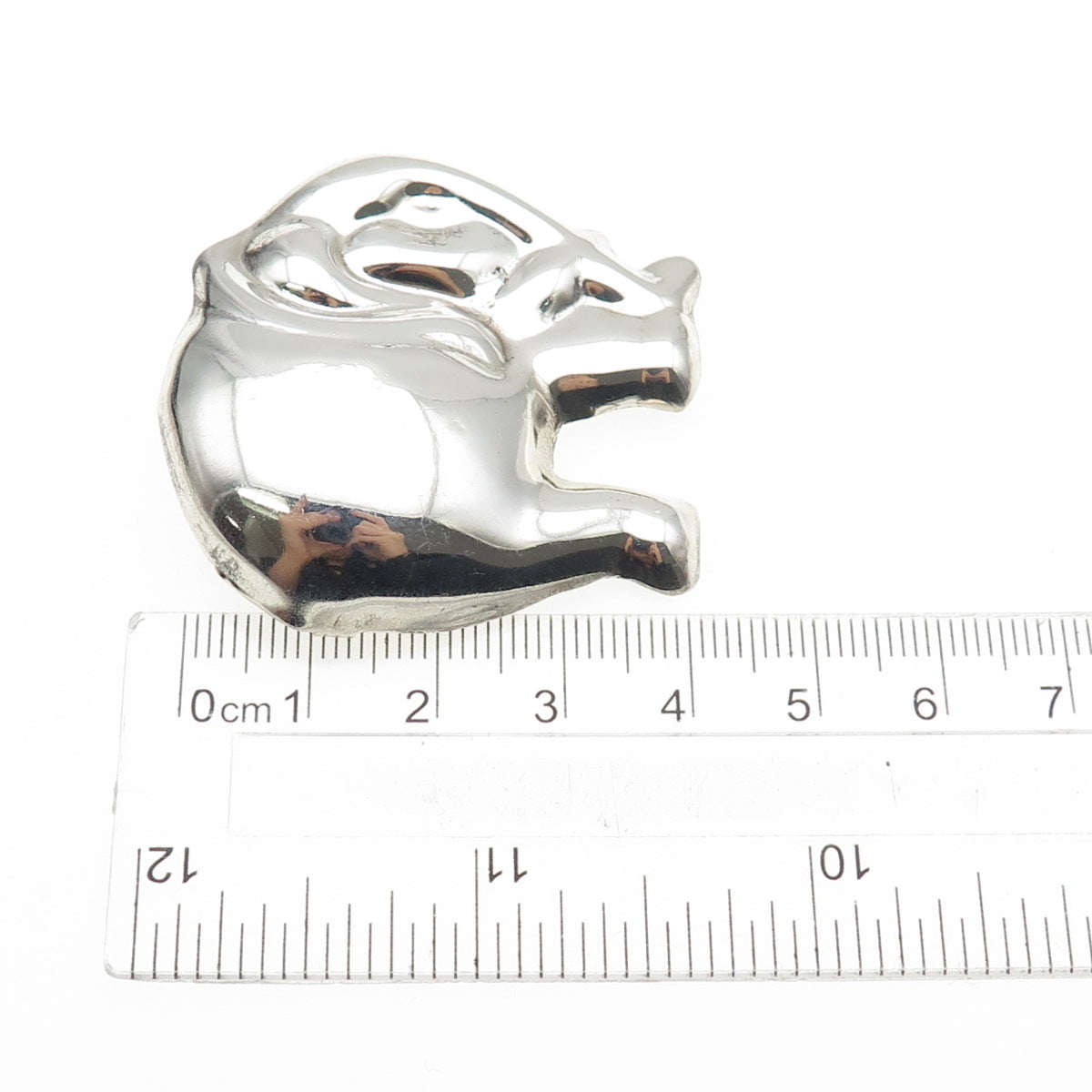 Melicio Rodriguez Sterling Silver Vintage Mexico Elephant Oxidized Pin Brooch
