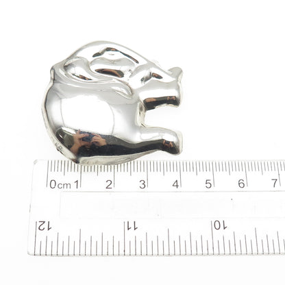 Melicio Rodriguez Sterling Silver Vintage Mexico Elephant Oxidized Pin Brooch