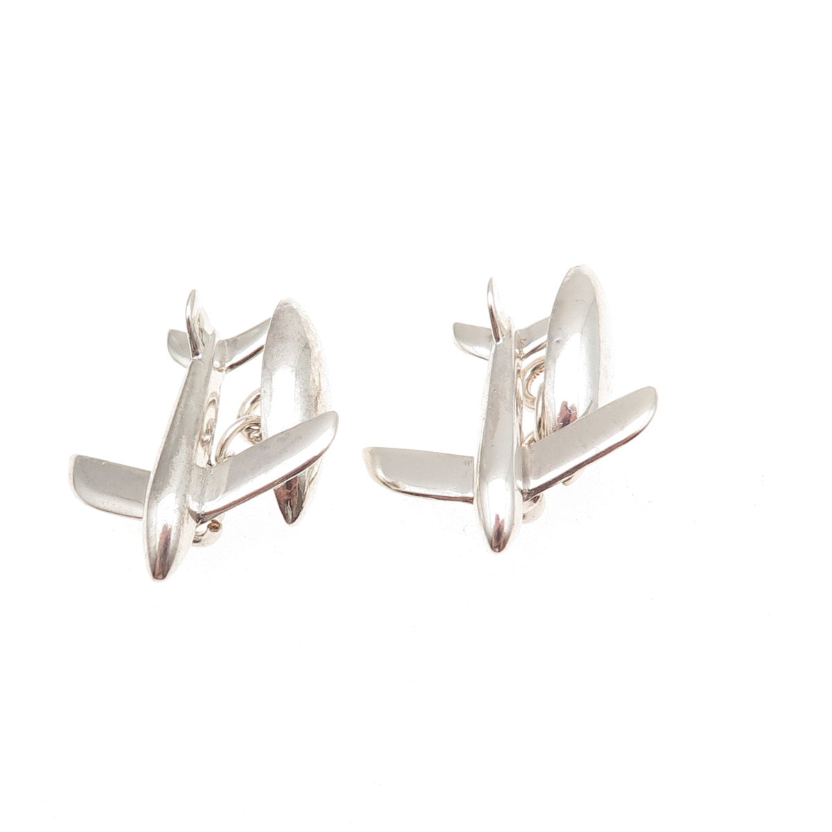 925 Sterling Silver Vintage 1989 SJL London Airplane Cufflinks