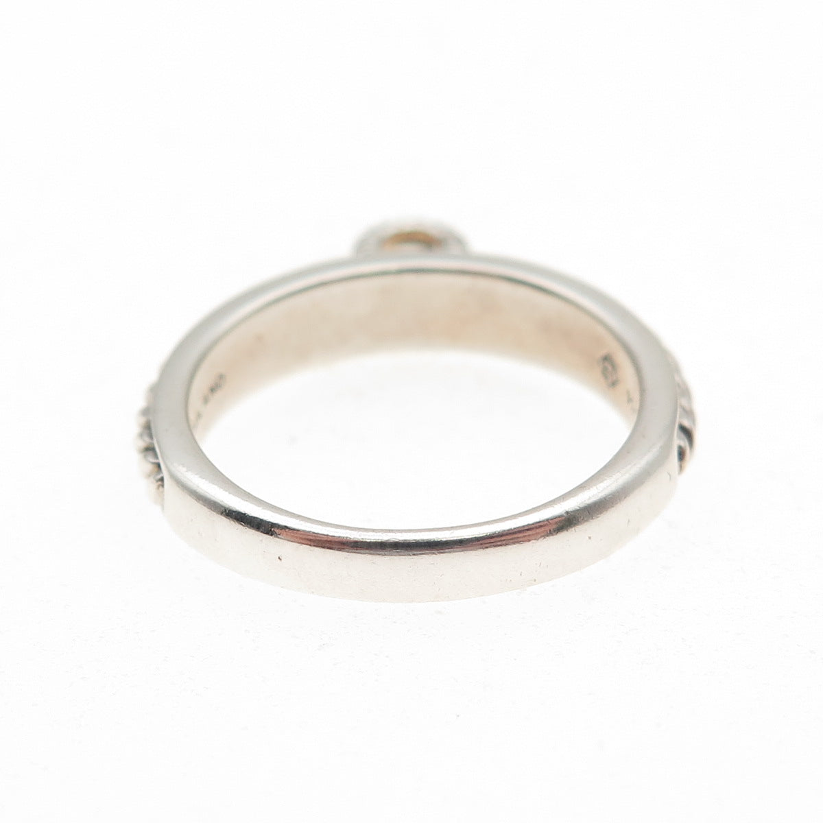ER Elyse Ryan 925 Sterling Silver Vintage Charm Holder Oxidized Band Ring Size 7