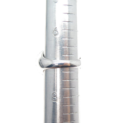 925 Sterling Silver Vintage Real Black Onyx & White Topaz Modernist Ring Size 7