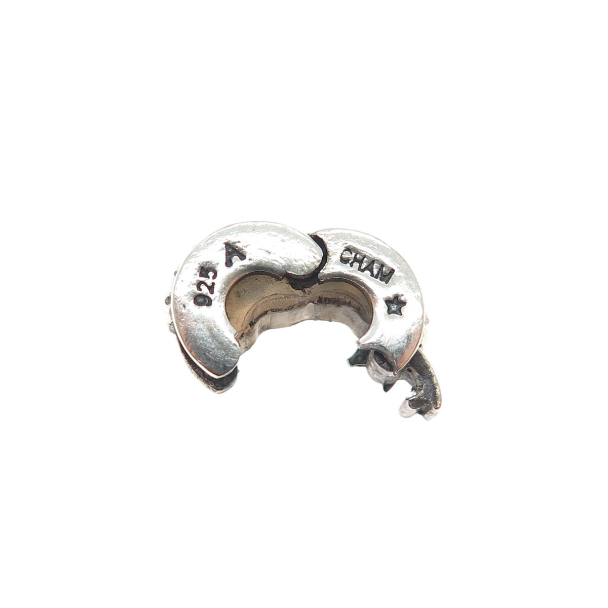 CHAMILIA 925 Sterling Silver Ribbed Clip Lock Charm