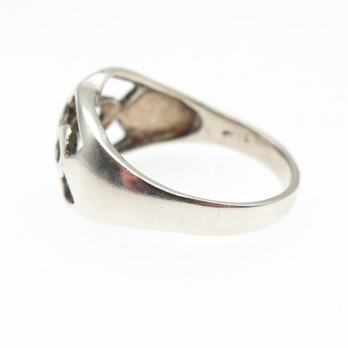 925 Sterling Silver Vintage Modernist Ring Size 8.75