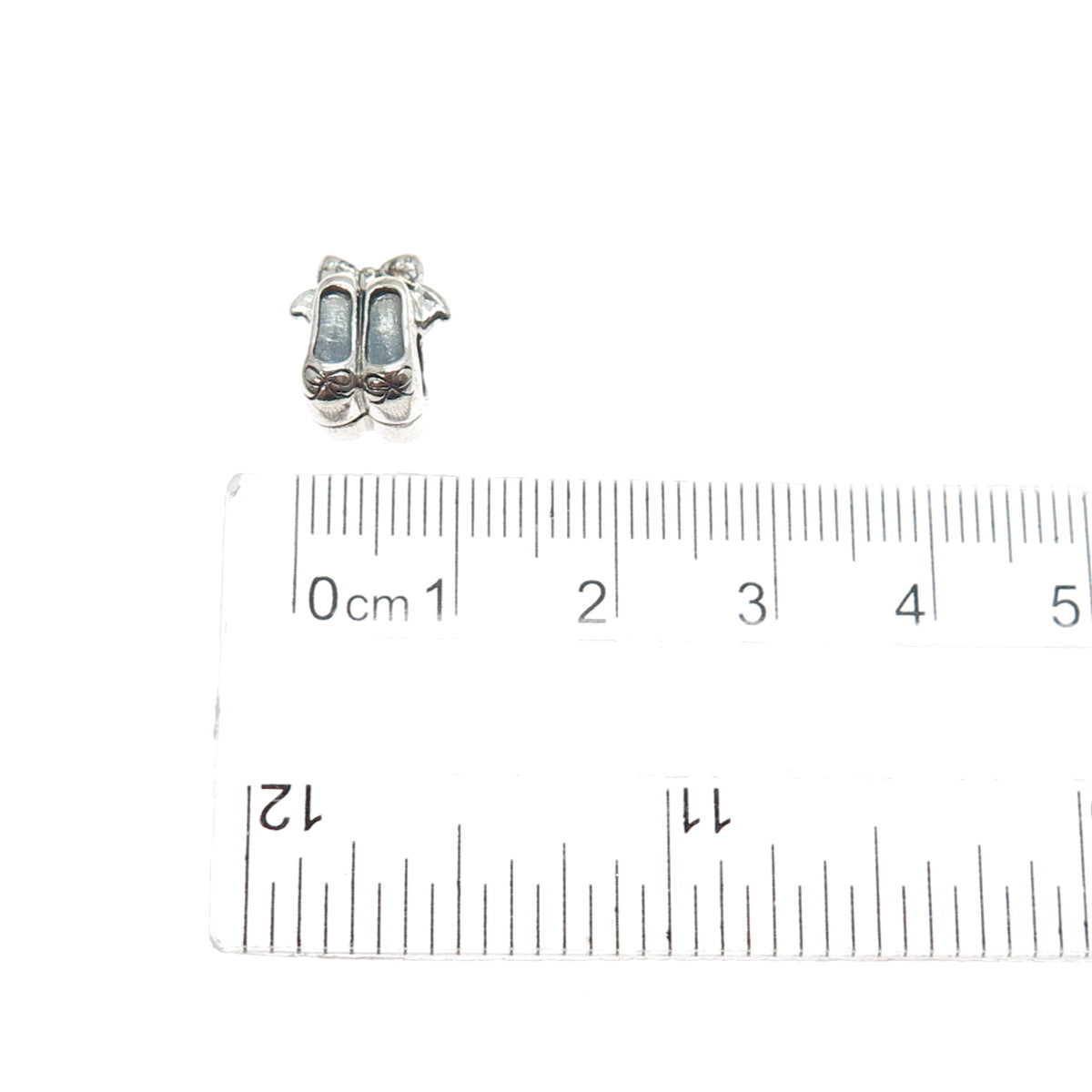 CHAMILIA 925 Sterling Silver Ballet Bow Shoes Slide Bead Charm