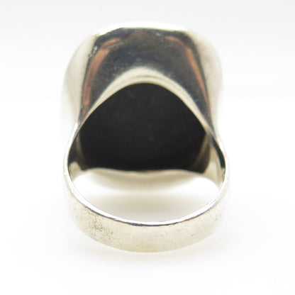 SALLY C Treasures 925 Sterling Silver Vintage Real Black Onyx Ring Size 6.75