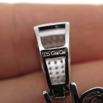 925 Sterling Silver Round-Cut C Z Black Lives Matter Pendant