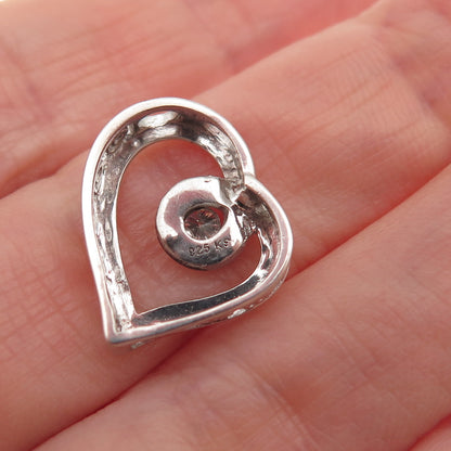 Kendra Scott 925 Sterling Silver Real Diamond Heart Cable Chain Necklace 18"