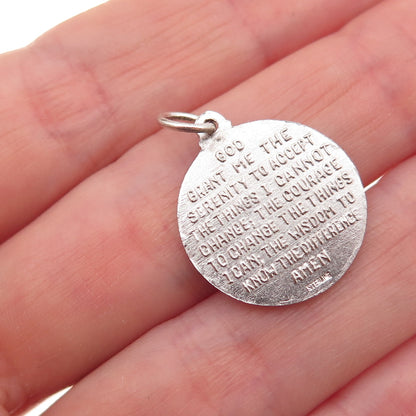 925 Sterling Silver Vintage Praying Hands Religious Charm Pendant
