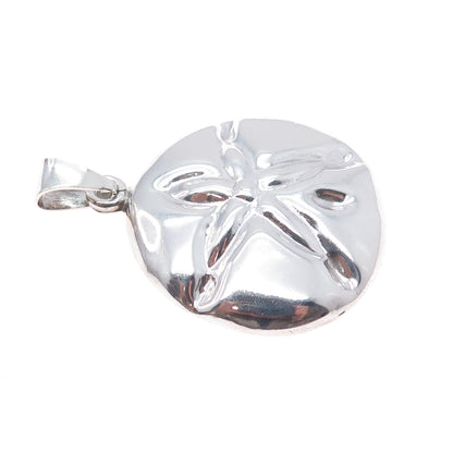 925 Sterling Silver Vintage Mexico Sand Dollar Puffy Charm Pendant