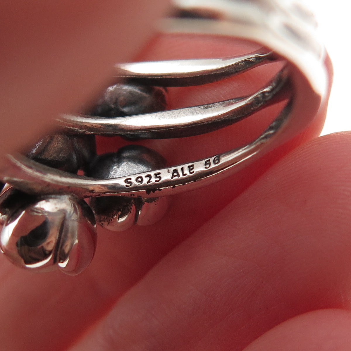 Pandora 925 Sterling Silver Real Pearl Wishful Thinking Ring Size 7.75
