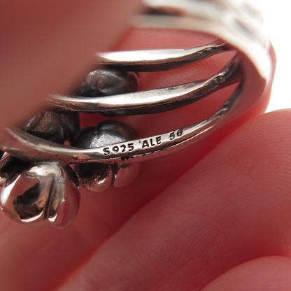 Pandora 925 Sterling Silver Real Pearl Wishful Thinking Ring Size 7.75