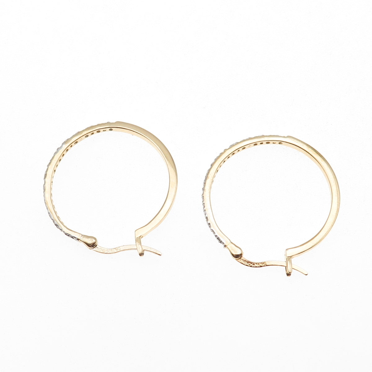 DBJ Dee Berkle 925 Sterling Silver Gold Plated Real Diamond Hoop Earrings