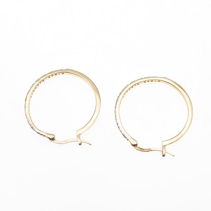 DBJ Dee Berkle 925 Sterling Silver Gold Plated Real Diamond Hoop Earrings