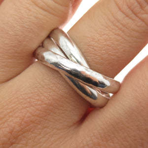 SILPADA 925 Sterling Silver Vintage Interlocked Trinity Band Ring Size 11.25