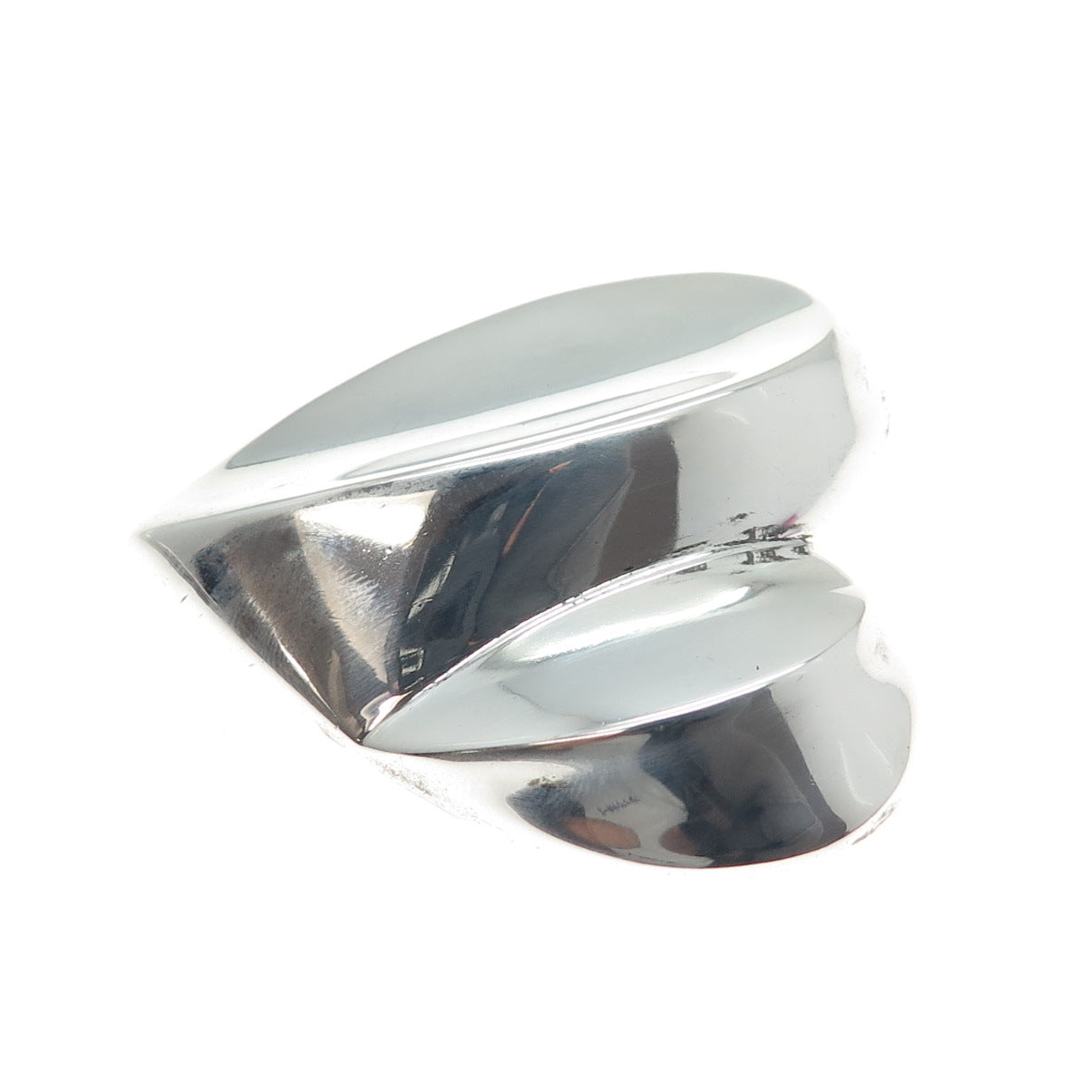 BAYANIHAN 925 Sterling Silver Vintage Modernist Heart Pin Brooch