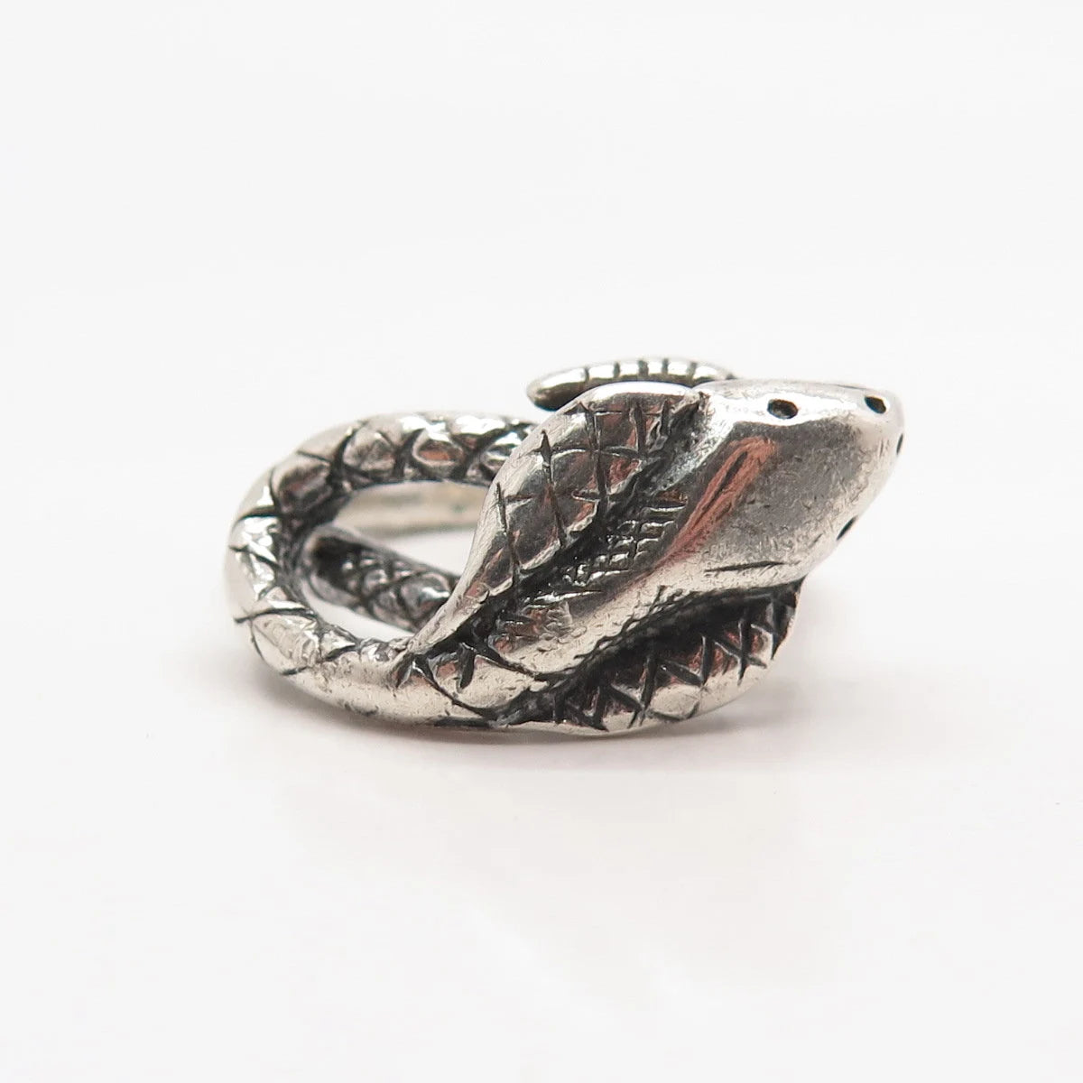 925 Sterling Silver Vintage Cobra Wrapped Ring Size 8.5