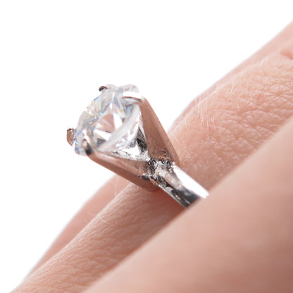 VARGAS & LIND 925 Sterling Silver Antique Art Deco C Z Engagement Ring Size 7