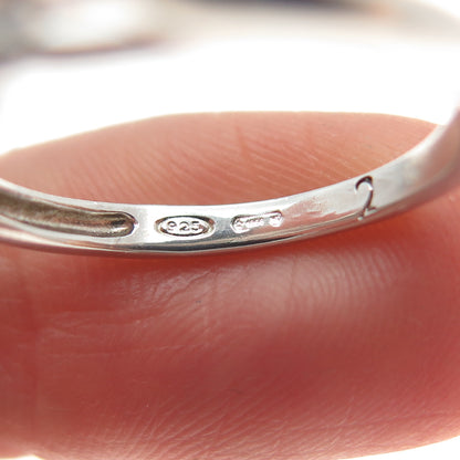 925 Sterling Silver Italy Round-Cut C Z Promise Ring Size 6.5