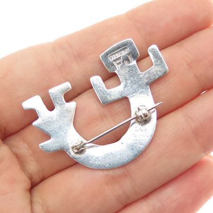 Felix Joe Navajo Old Pawn Sterling Silver Vintage Kachina Doll Tribal Pin Brooch