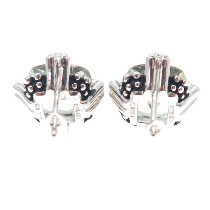 FADI 925 Sterling Silver Real Light Blue Topaz Granulated Earrings