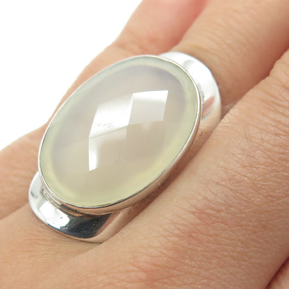 DOMINIQUE DINOUART 925 Sterling Silver Vintage Mexico Chalcedony Ring Size 8