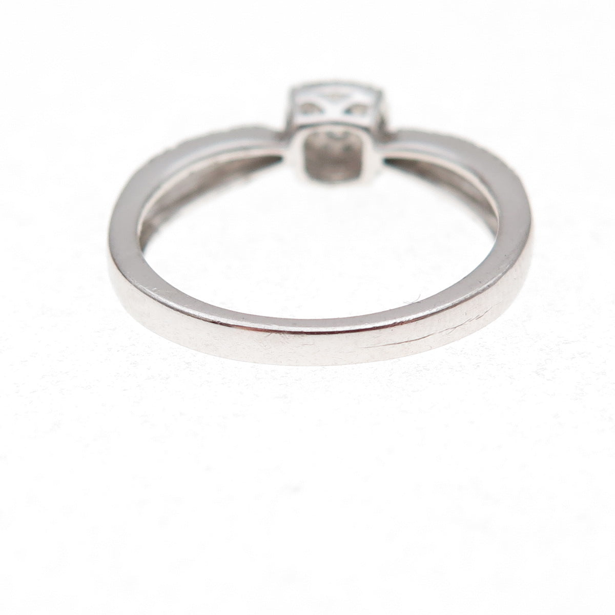Sun 925 Sterling Silver Real Round-Cut Diamond Engagement Ring Size 7