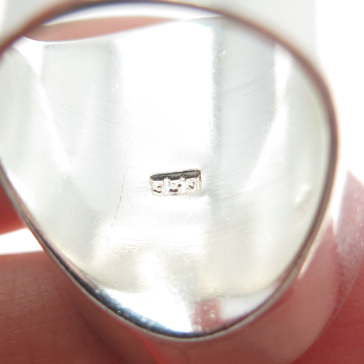 950 Silver Vintage Real Sodalite Modernist Statement Ring Size 6.5