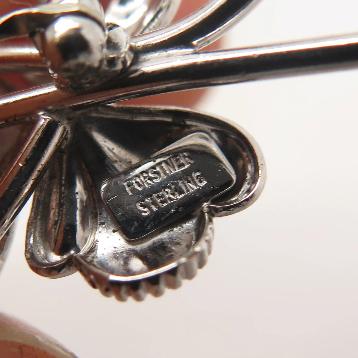 925 Sterling Silver Vintage Forstner Floral Pin Brooch