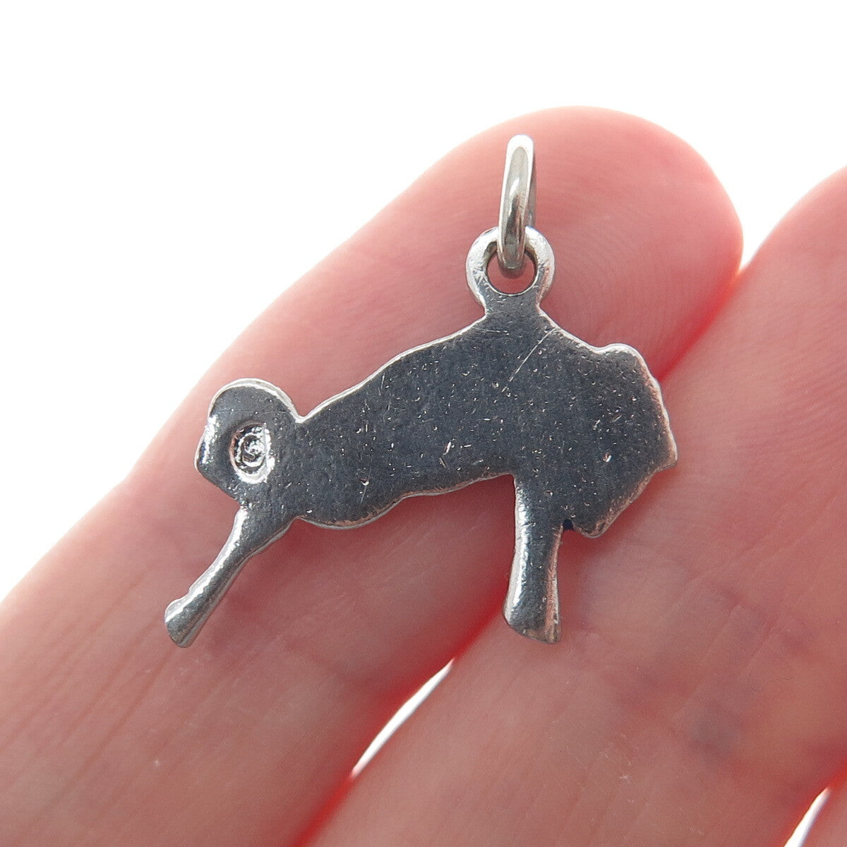 925 Sterling Silver Vintage Enamel Bull Fighting Charm Pendant