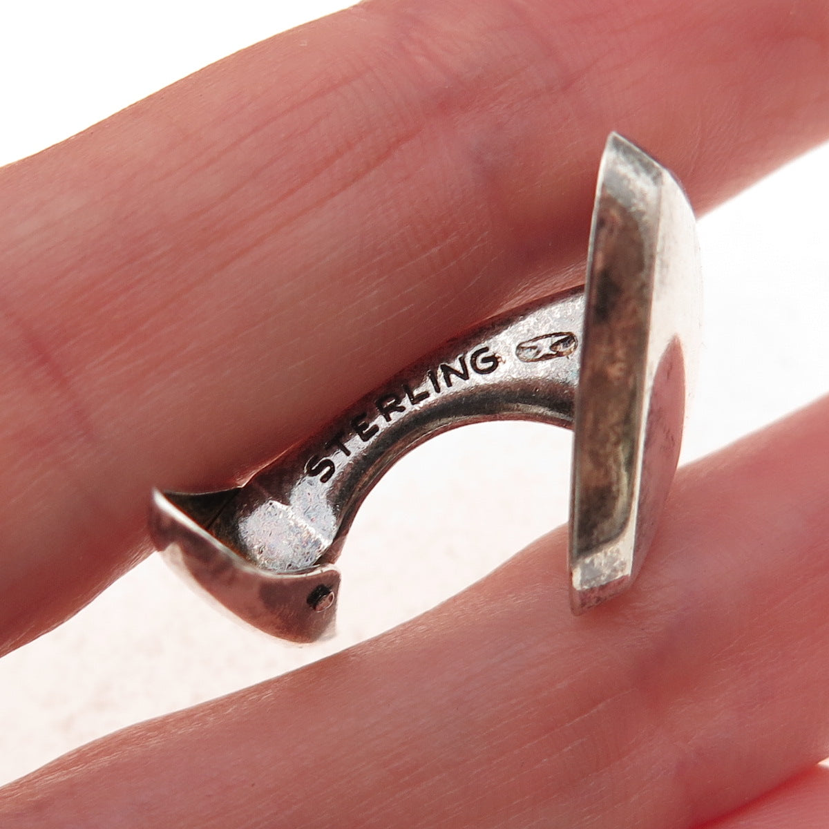 Kupittaan Kulta 925 Sterling Silver Vintage Finland Modernist Triangle Cufflinks