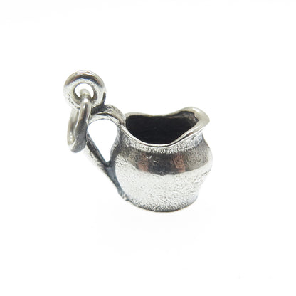 925 Sterling Silver Vintage Milk Pitcher 3D Charm Pendant