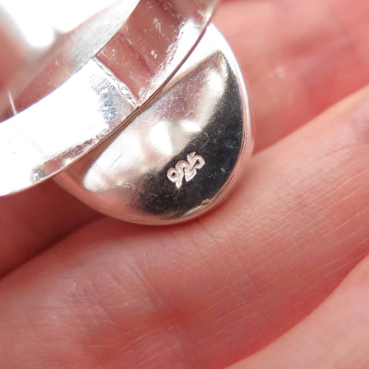 925 Sterling Silver Vintage Enamel Frida Kahlo Pressed Flowers Ring Size 8.75