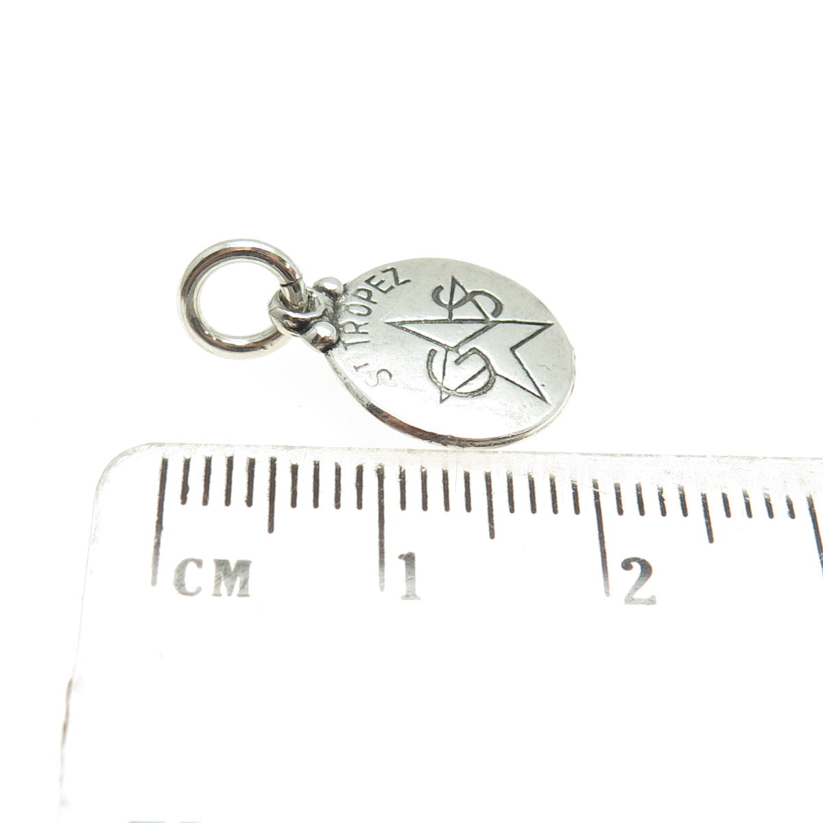 925 Sterling Silver Vintage St. Tropez Oxidized Minimalist Charm Pendant